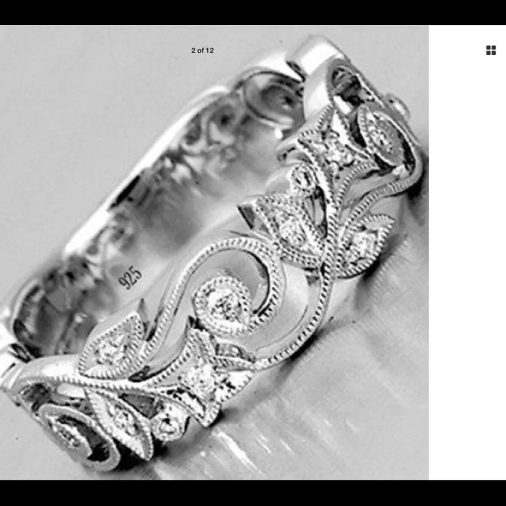 New sterling silver vine fashion/wedding ring